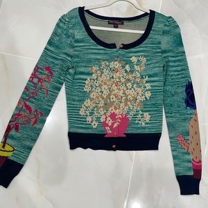 Betsey Johnson floral cardigan, size small
